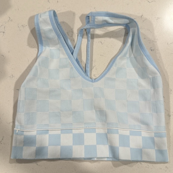 Colsie Blue & White Checkered Bralette - size Medium - Picture 4 of 4